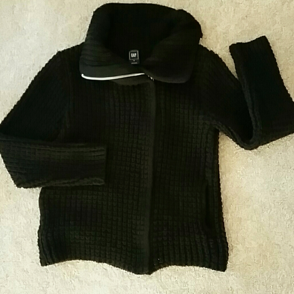 GAP Zip Motor Waffle Knit Sweater